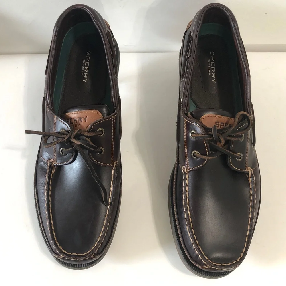 Sperry Mens 2-Eye Boat Brown Mens Leather Shoes NWOT